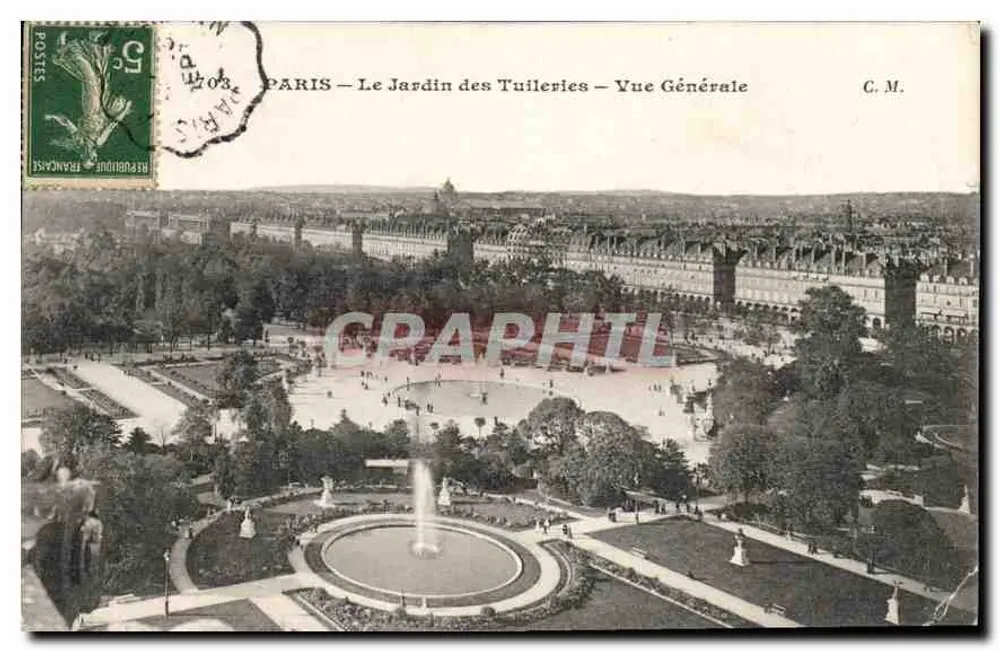 PARIS — Le Jardin des Tuileries — Vue Générale — C. M. - Recto