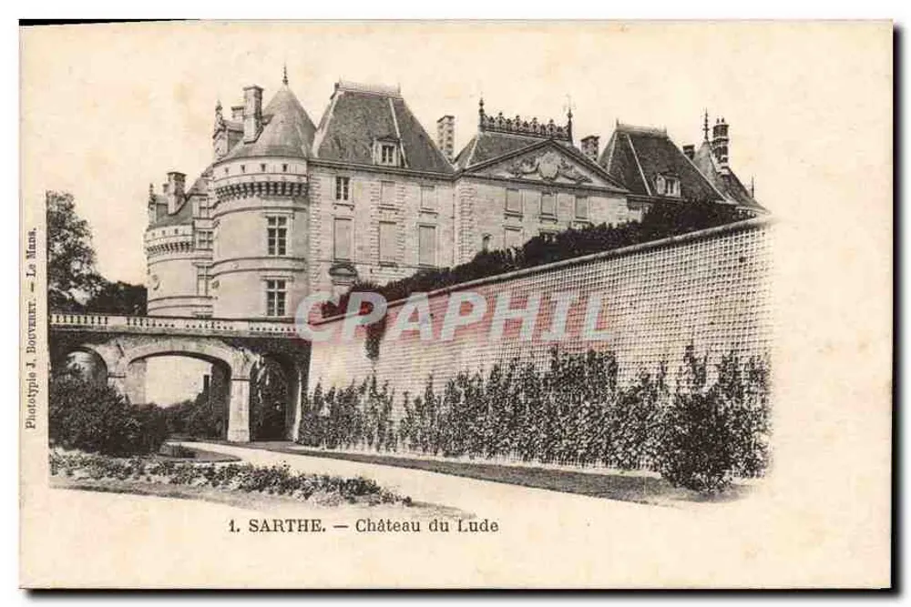 Sarthe — Castelo de Lude — Fototipia J. BOUVINAR, Le Mans - Frente
