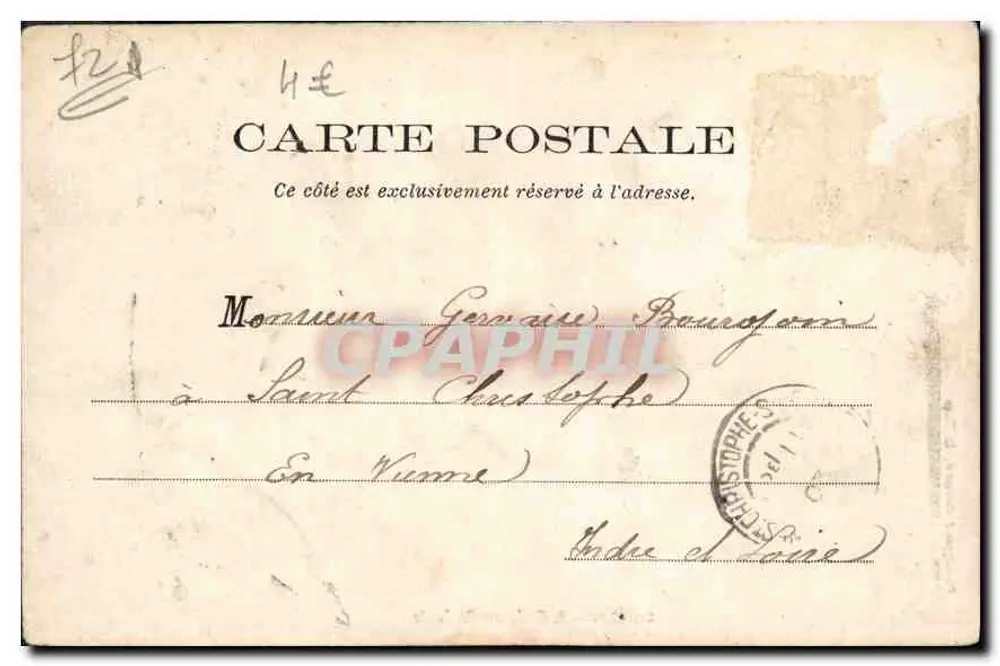 Zamek w Lude — Sarthe — Fototypia J. Boursaud, Le Mans - Rewers