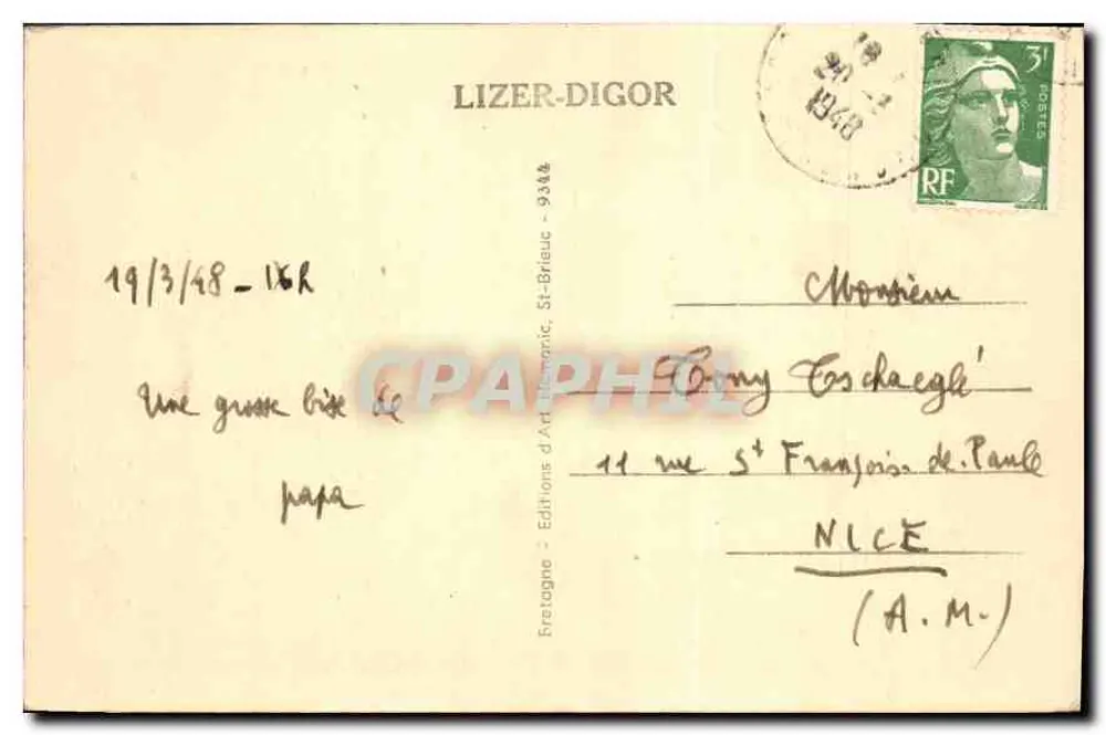 Paimpol — Ansicht des Abgangs der Inder — Editions Arbory, Nr. 210 - Rückseite