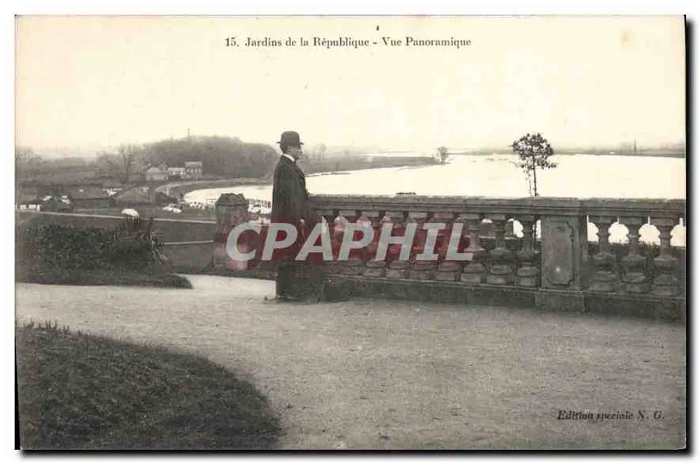 Jardins de la République — Panoramablick — Sonderausgabe N. G. - Vorderseite