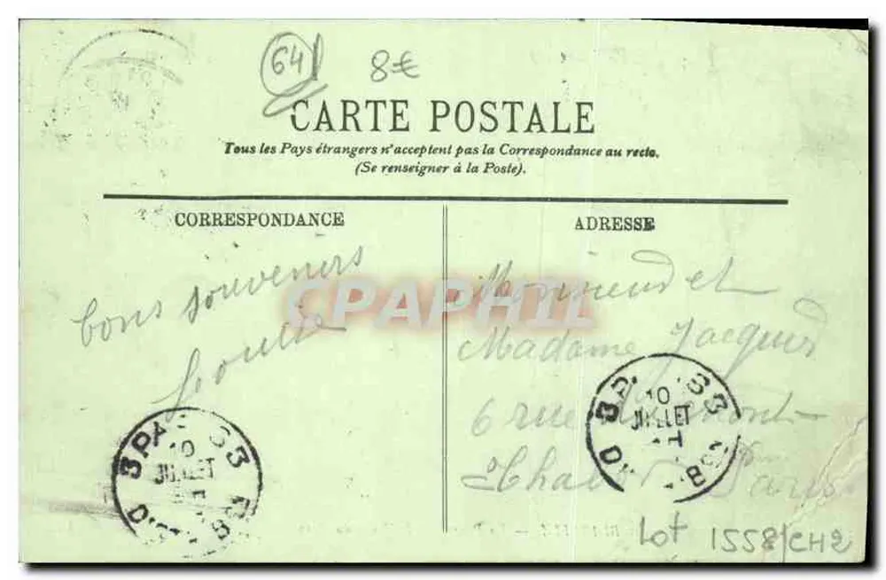 Biarritz — A Praia — A Hora do Banho — LL. n°50 - Verso
