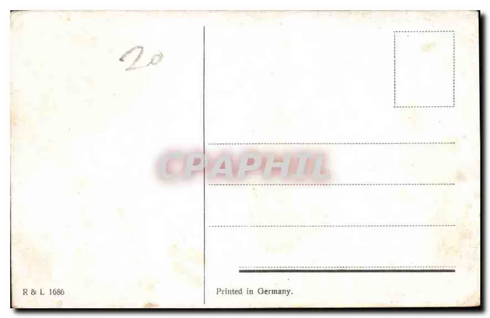 Campo de flores amarelas — casa no fundo — R & L 1686 - Verso