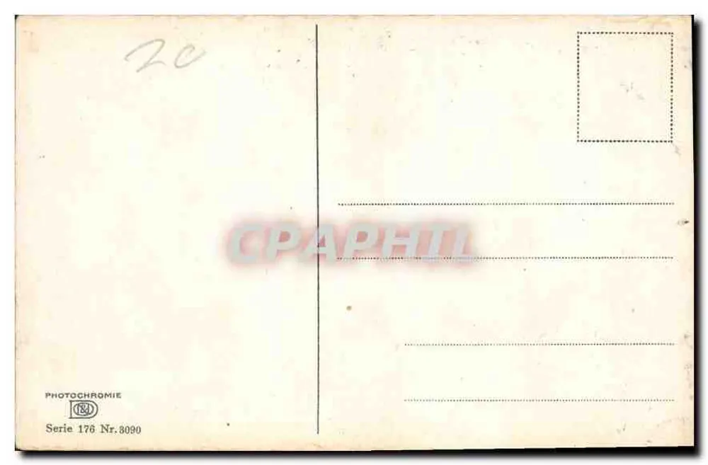 Pejzaż bagna z fioletowymi kwiatami — Photochromie — Seria 176 Nr. 8090 - Rewers