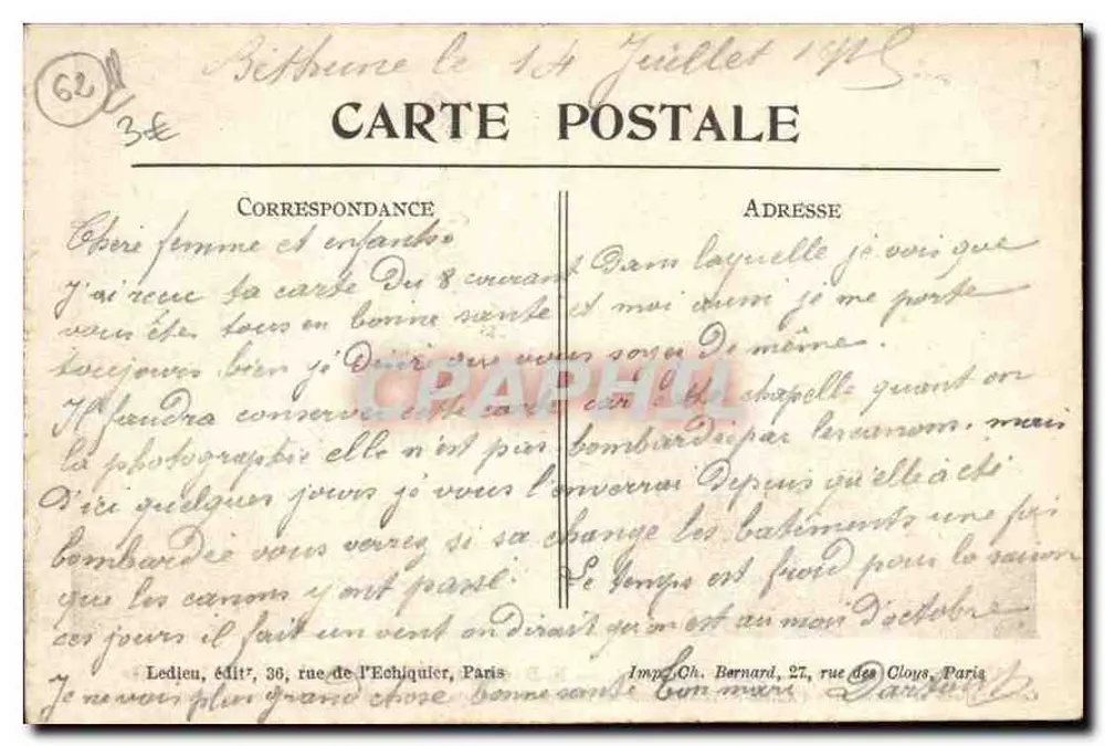 N.D. de Lorette (P. de C.) — Die Kapelle — Krieg 1914-1915 - Rückseite