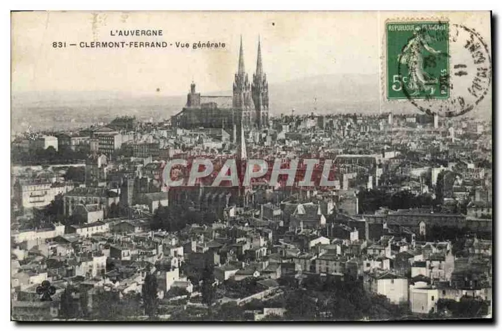 Clermont-Ferrand — Vista geral — L'Auvergne, n°831 - Frente