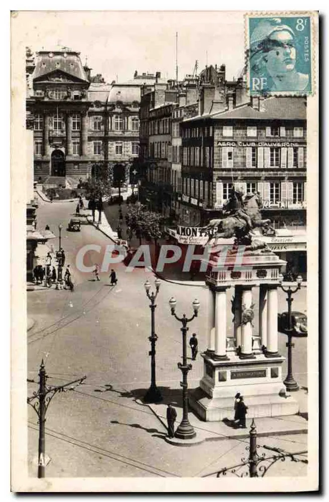 Clermont-Ferrand — Estátua de Vercingétorix e Boulevard Desaix — editor REAL-PHOTO, n° (49) - Frente