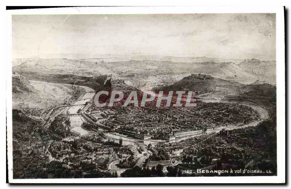 Besançon à vol d’oiseau — vue aérienne — LL n°180 - Frente
