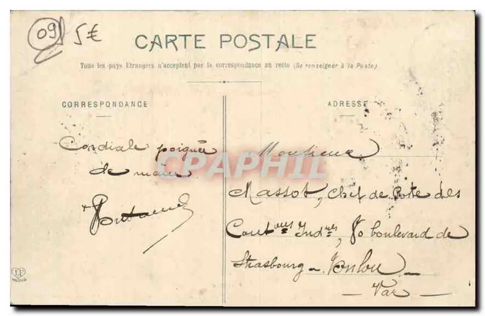 Foix - A Estátua Lanahan e Avenida de Vilotte — Fototipo Lardhore Frères Toulouse - Verso