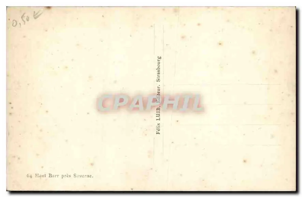 Ruínas de castelo — vista panorâmica — Félix LUB, editor em Haut Barr perto de Saverne - Verso