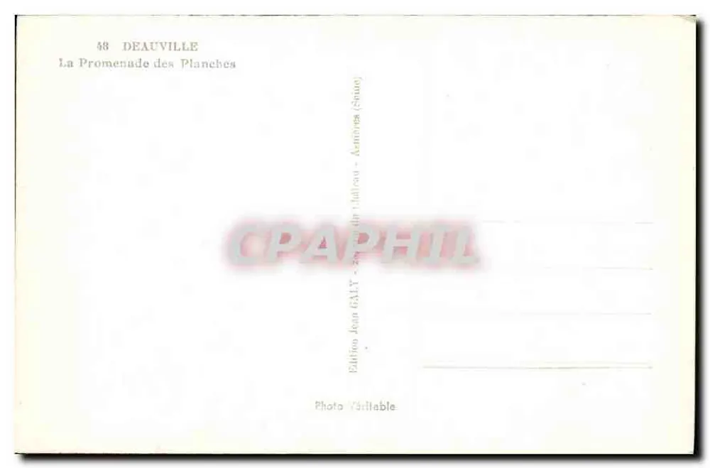 Deauville — A Promenade des Planches — Edição Jean GALLY - Verso