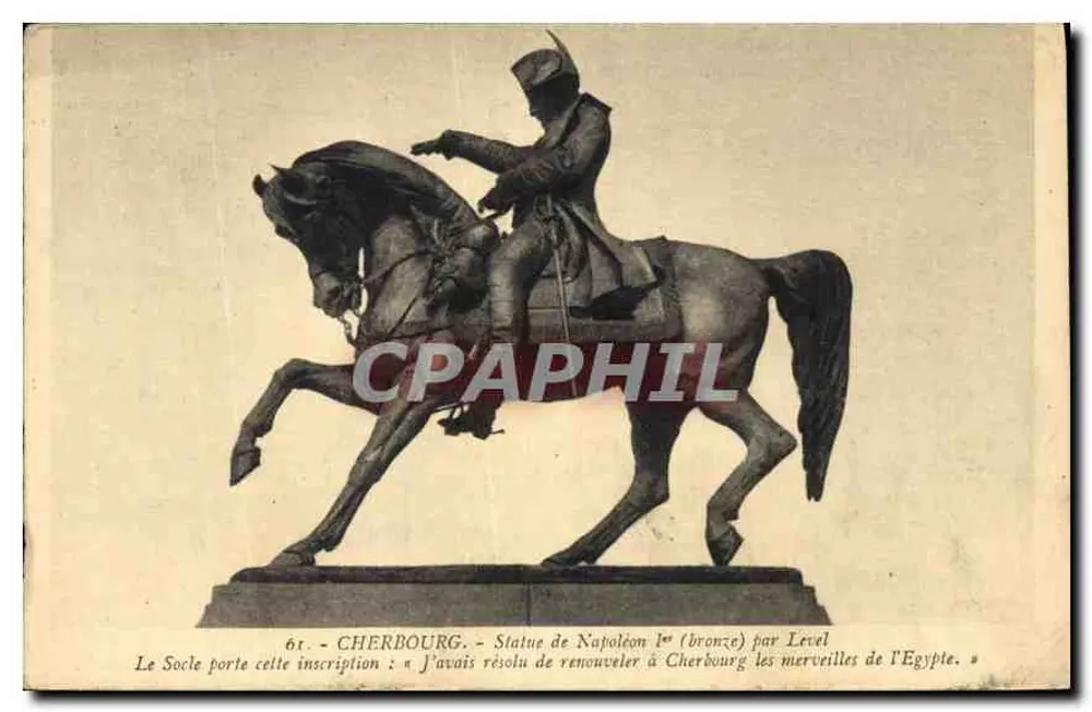 Cherbourg — Statue von Napoleon I (Bronze) von Level — Bequemont-Ausgabe, Cherbourg - Vorderseite