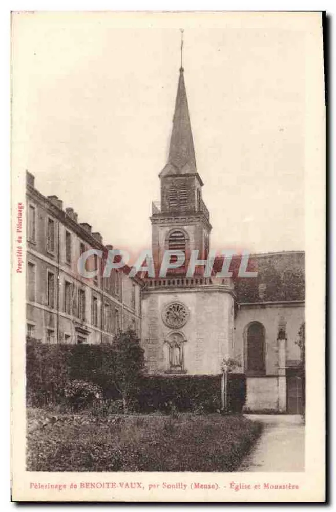 Pilgerung von BENOÎTE-VAUX, bei Sonilly (Mense) — Kirche und Moussière - Vorderseite
