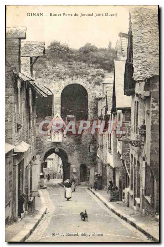 Dinan — Straße und Porte du Jerzual (Westseite) — J. Rouxel, Verlag, Dinan - Vorderseite