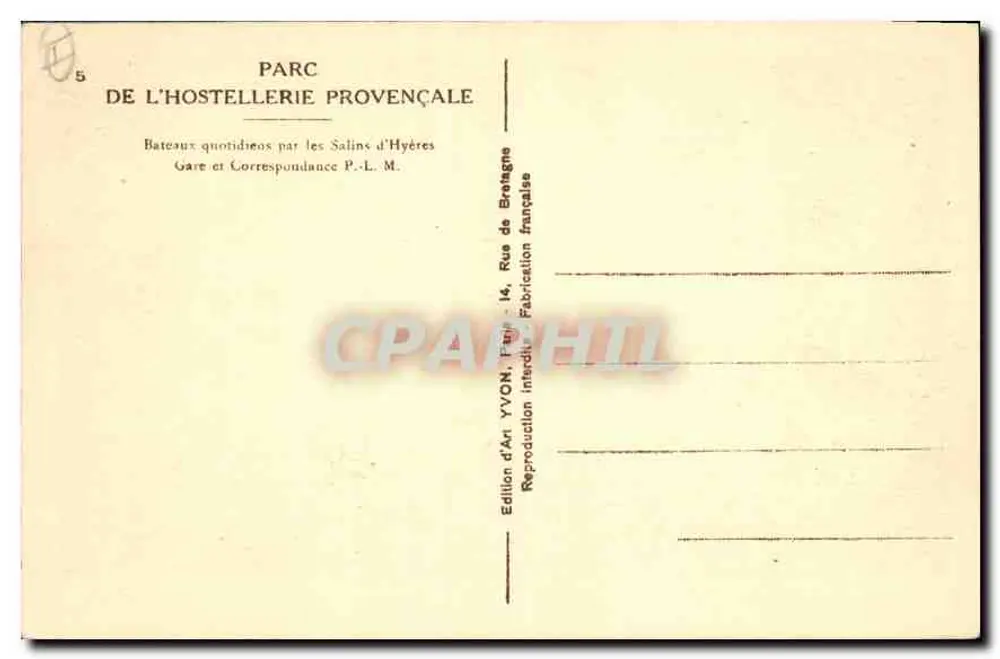 Ilha de Port-Cros (Var) — Monografia das Ilhas de Hyères (Prof. Ch. Richet) — Edição Yvon - Verso