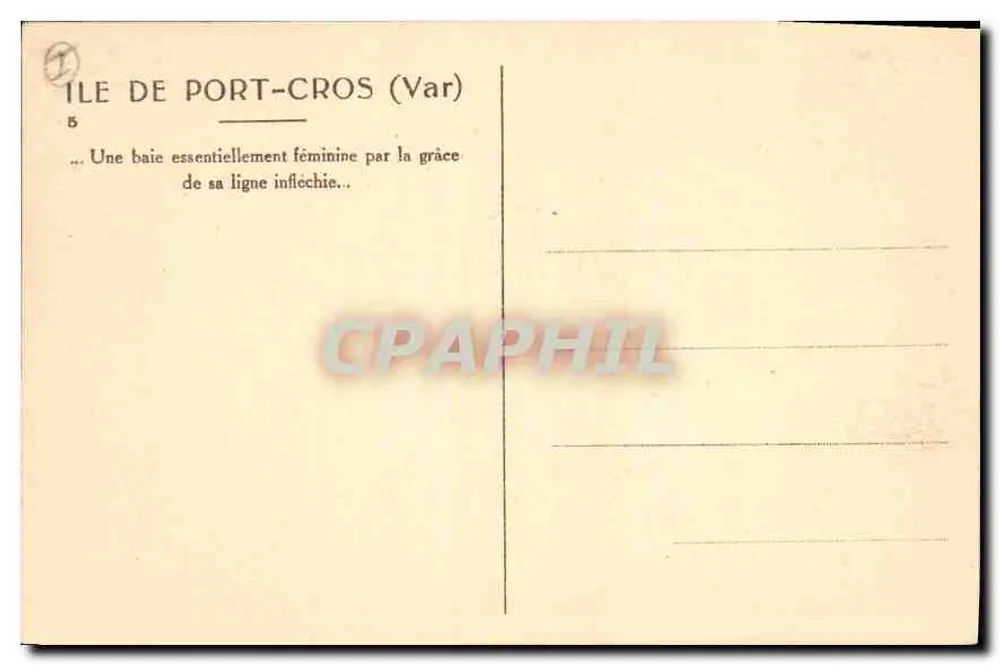 Ilha de Port-Cros (Var) — vista da baía — editor Yvon, n°5 - Verso