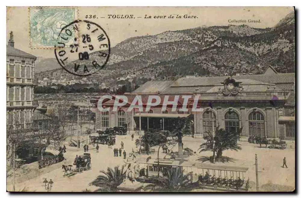 Toulon — A cour da Estação — Coleção Giraud, n° 436 - Frente