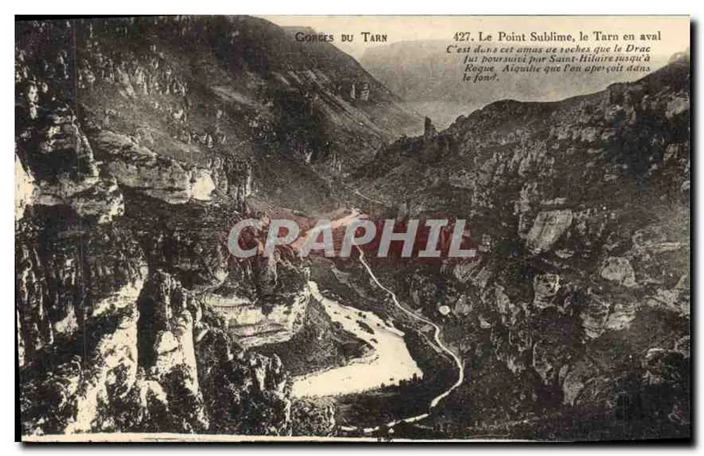 Gorges do Tarn — O Ponto Sublime, o Tarn a jusante — Editor: C. P. A. (n° 427) - Frente