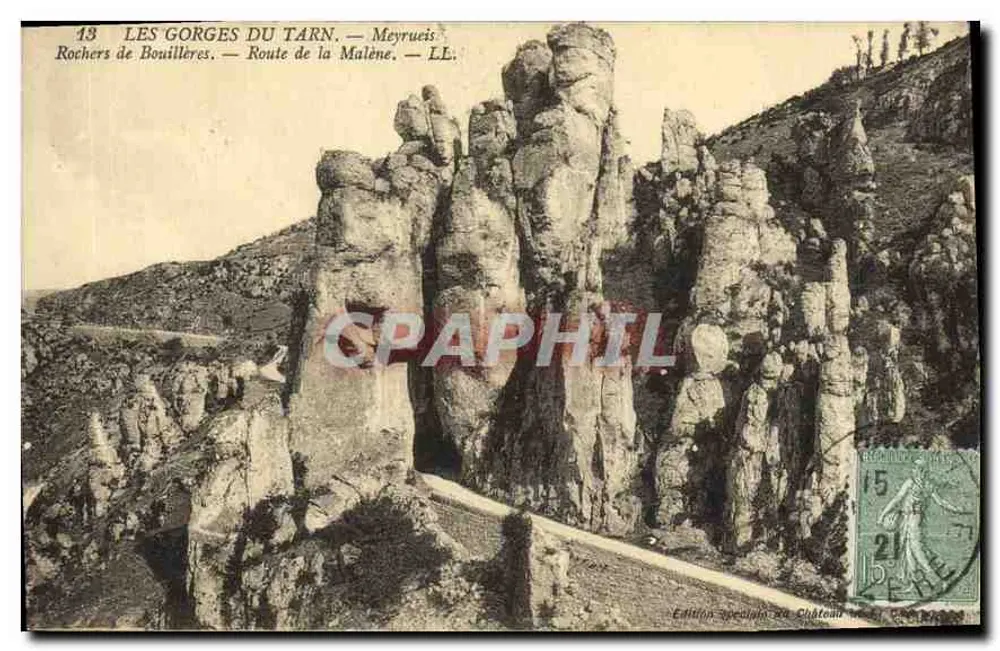 Die Schluchten des Tarn — Meyrueis — Felsen von Bouillères — Straße von Malène — Sonderausgabe des Schlosses - Vorderseite