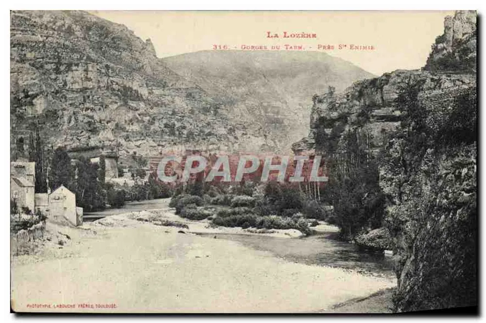 Gorges do Tarn - Próximo a Saint-Enimie — Fototipo Labouche Frères, Toulouse, n° 316 - Frente
