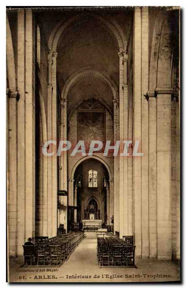 Innenansicht der Kirche Saint-Trophime — Arles — Sammlung d'Art Magalli, n°91 - Vorderseite