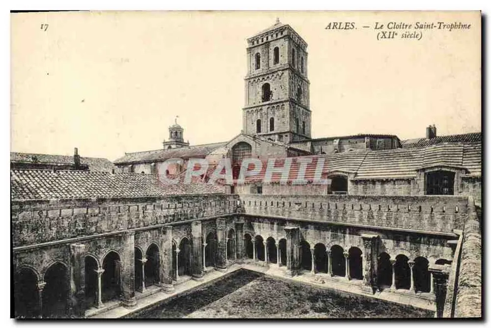 Arles — O Claustro de São Trofimé (século XII) — editor não identificado, n° de série 17 - Frente