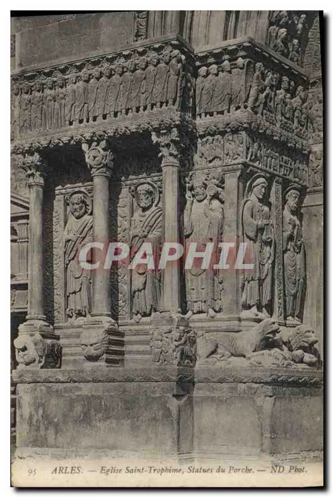 Arles — Kirche Saint-Trophime, Statuen des Portals — ND Pbol. - Vorderseite