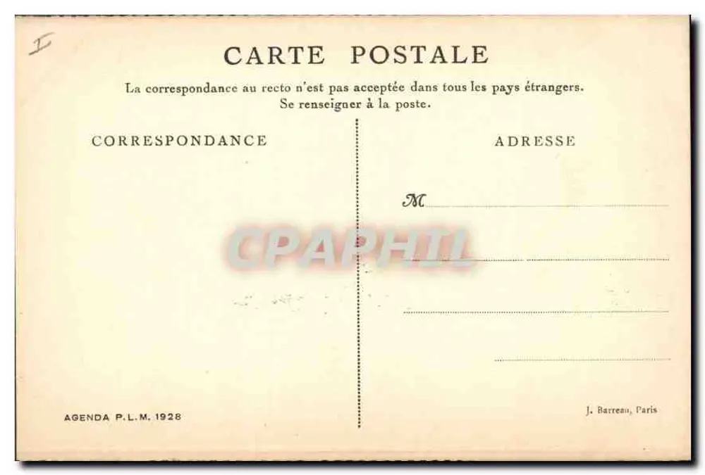 Arles — Claustro de São Trofimé — Agenda P.L.M. 1928 - Verso