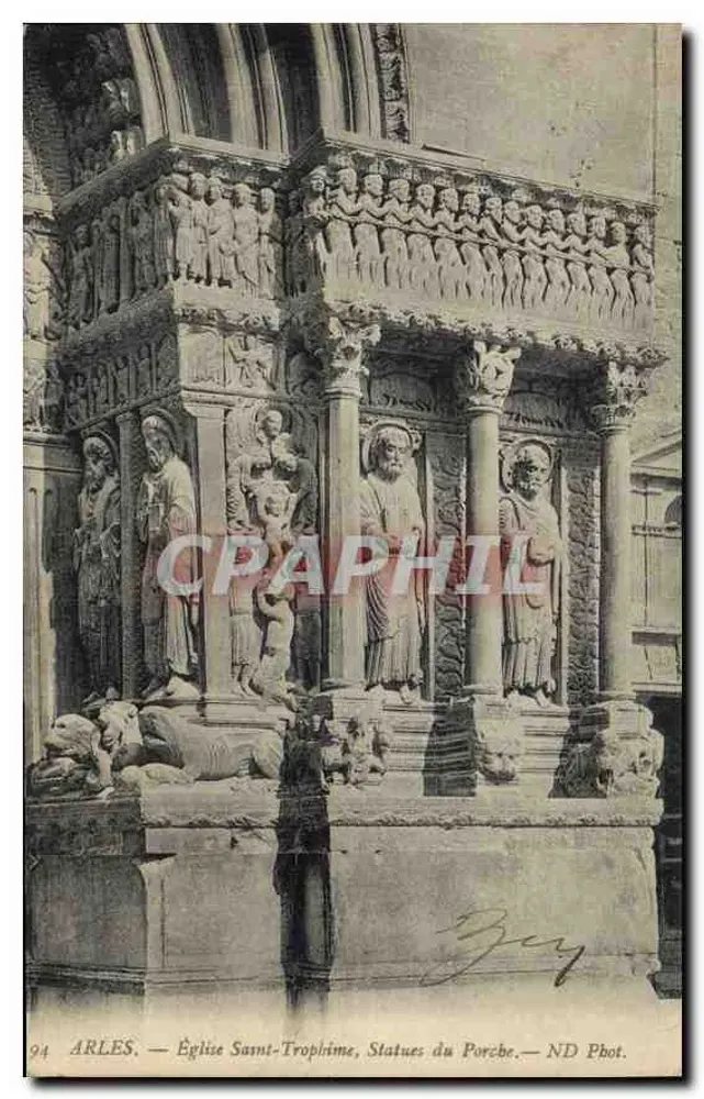 Arles — Kirche Saint-Trophime, Statuen des Portals — ND Phot. - Vorderseite