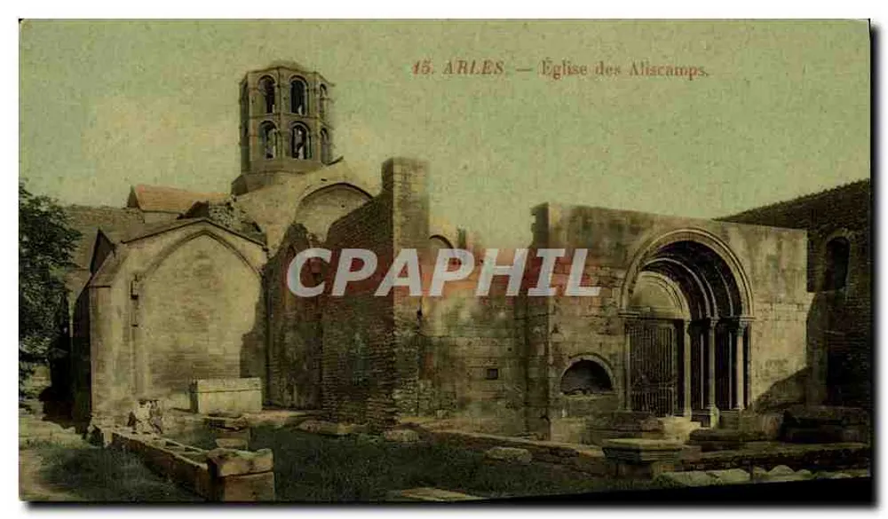 Arles — Igreja dos Aliacamps — Editor não identificado, n° de série 15 - Frente