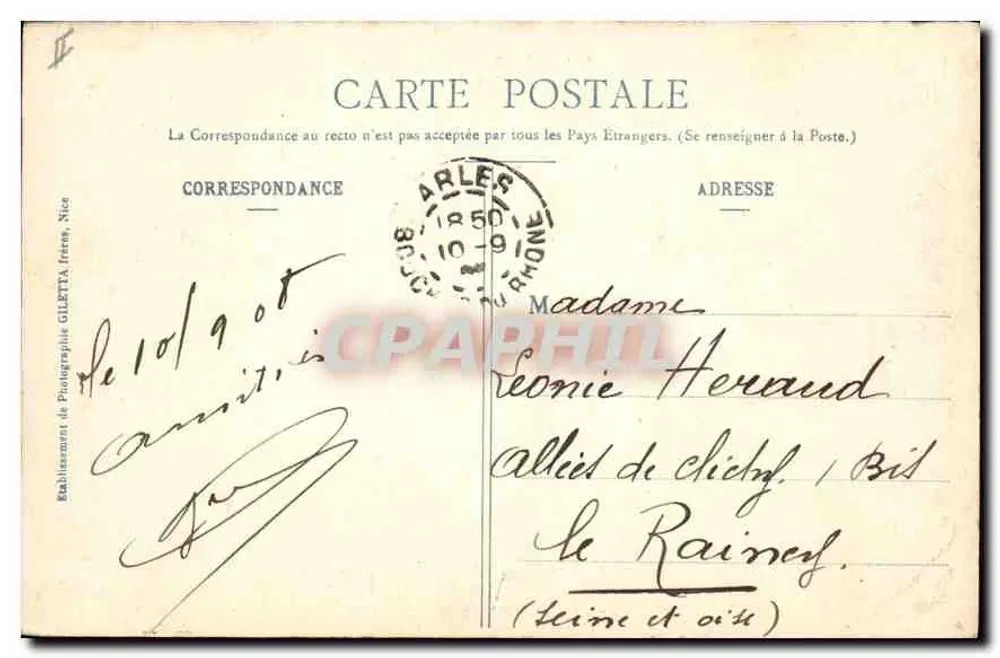 ARLES - Os Aliscamps, Avenida dos Túmulos — Edição Gilettia, fotografia, Nice - Verso