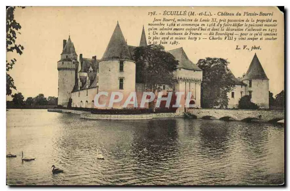 Écuillé (M.-et-L.) — Castelo de Plessis-Bourré — L. V., fot. - Frente