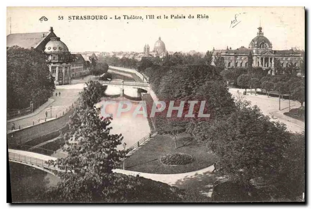 Straßburg - Das Theater, der Ill und das Rheinpalast - Vorderseite