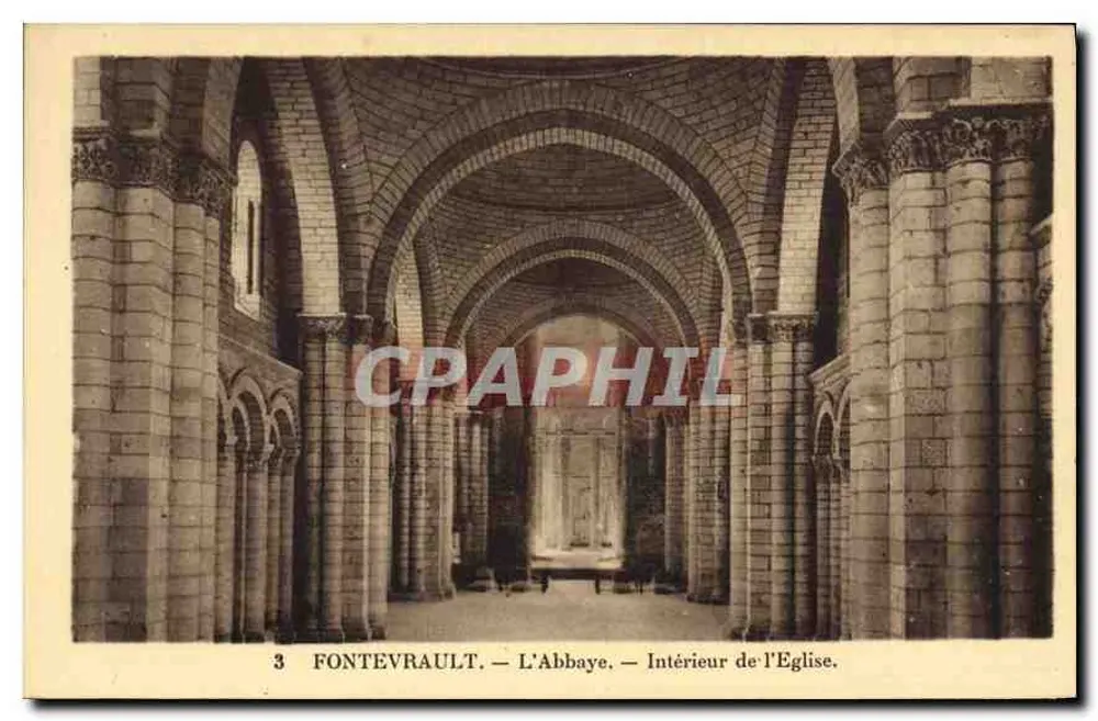 Fontevrault — Die Abtei — Innenansicht der Kirche — Edition Gihault - Vorderseite
