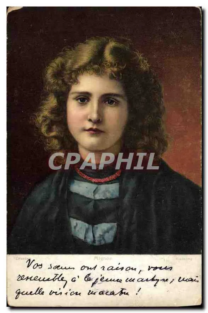 Jovem mulher com cabelos cacheados — Mignon — editor Kielbling - Frente