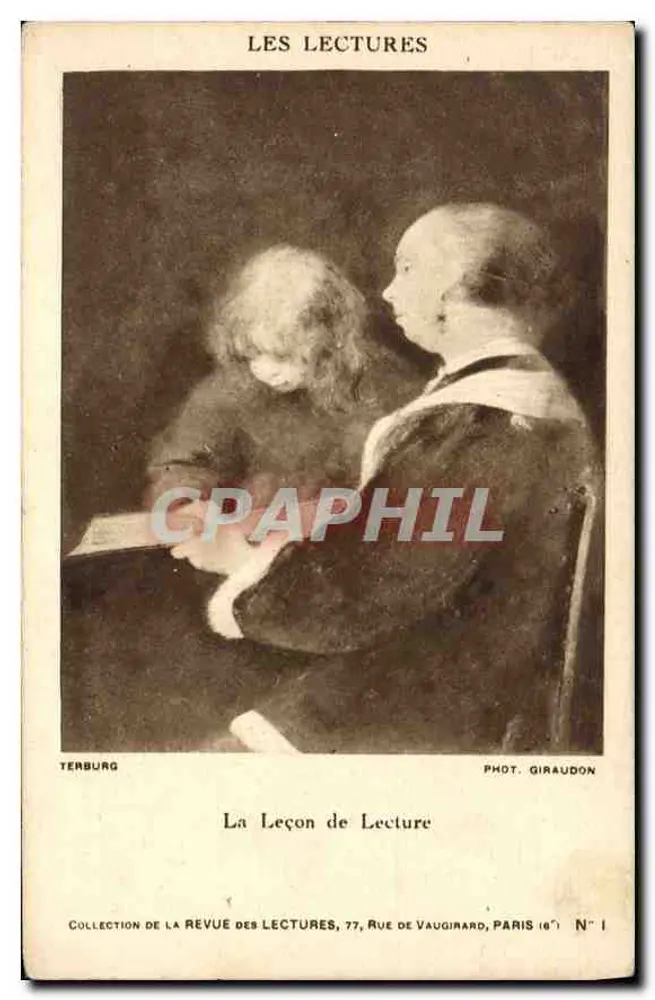 A Lição de Leitura — Coleção da Revue des Lectures — Fot. Giraudon, N° 1 - Frente