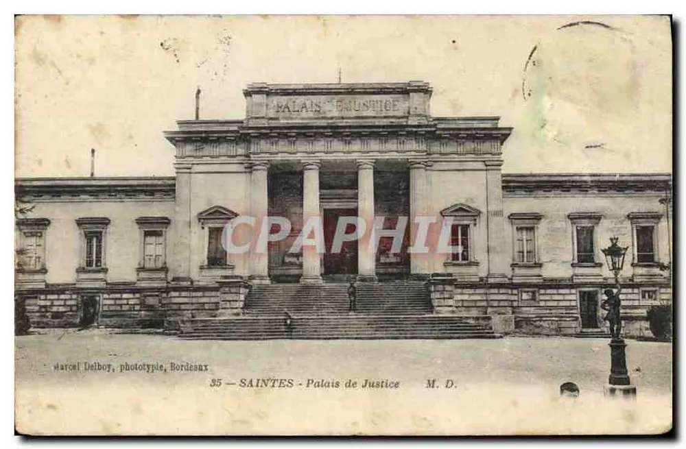 Saintes - Palácio de Justiça — Marcel Delbory, fototipo, Bordeaux, n°35 - Frente