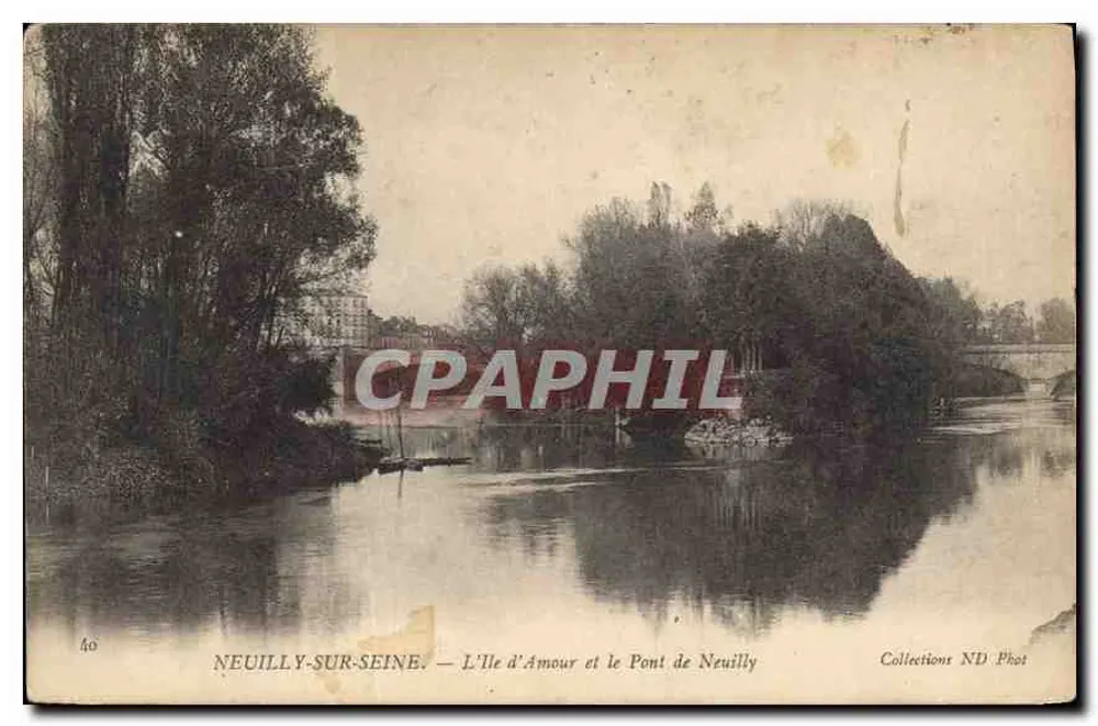 Neuilly-sur-Seine — L'Île d'Amour und der Pont de Neuilly — Collections ND Phot - Vorderseite