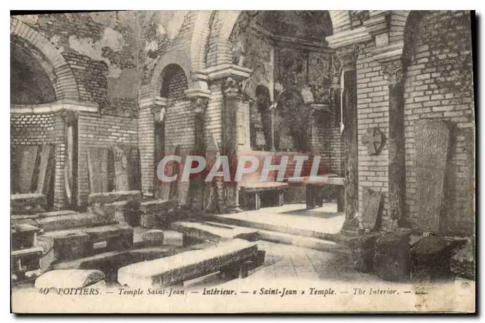 Poitiers — Kirche Saint-Jean — Innenansicht — unbekannter Verlag, Nr. 40 - Vorderseite