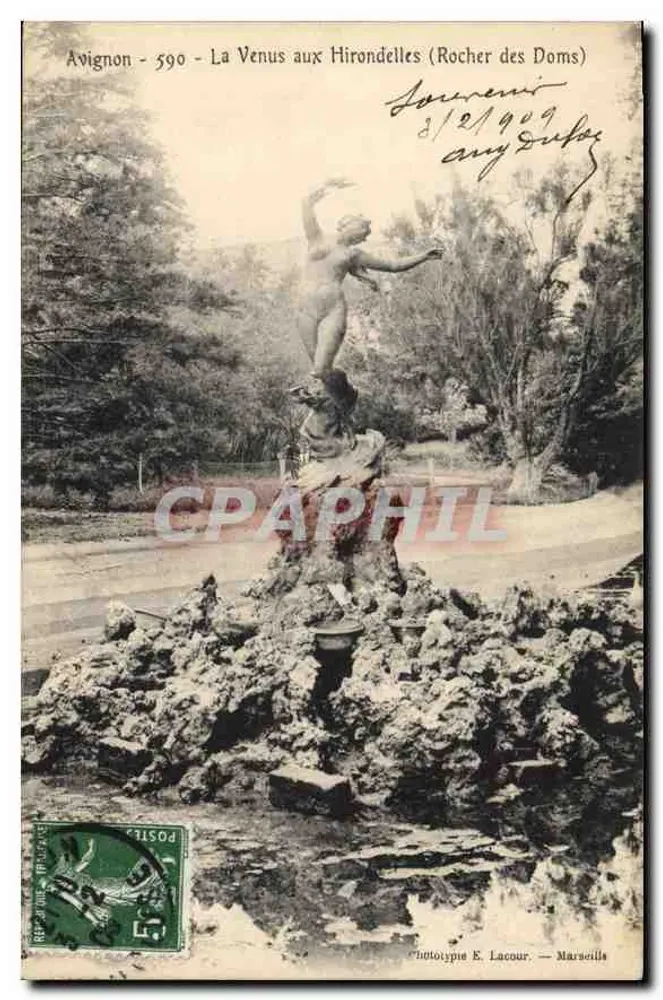 Avignon - 590 - Die Venus der Schwalben (Rocher des Doms) — Phototypie E. Lacour — Marseille - Vorderseite