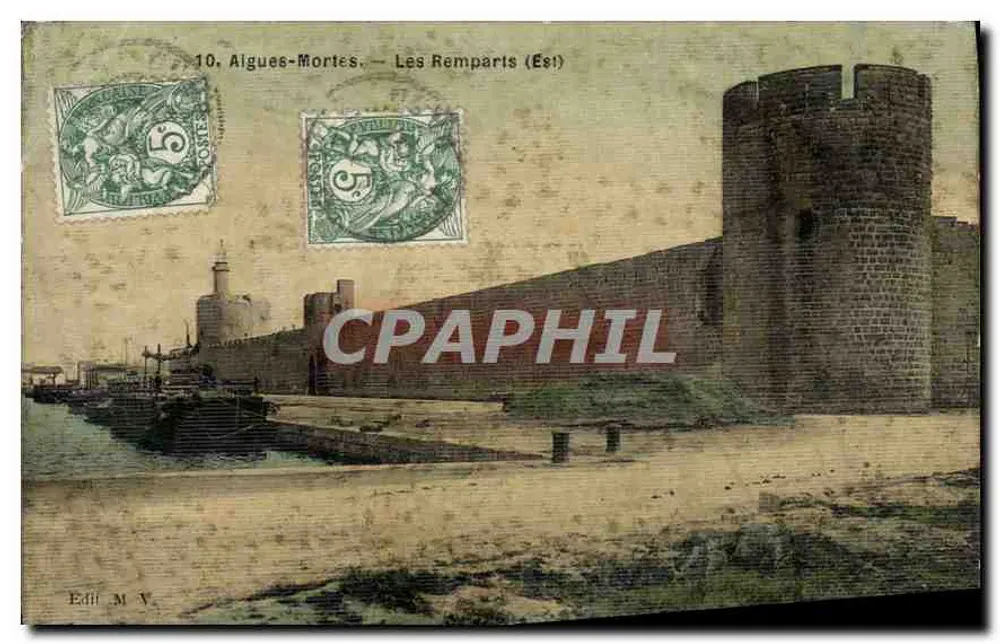 Aigues-Mortes — Os Muros (És!) — Edit. M. V. - Frente
