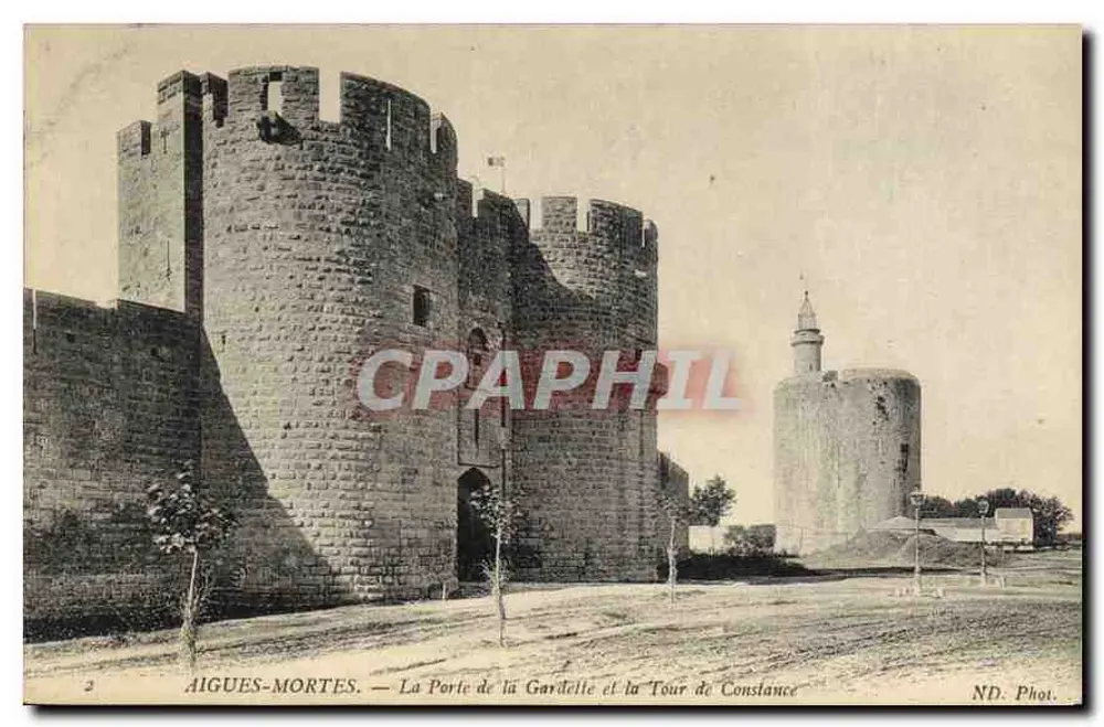 Aigues-Mortes — Die Gardelle-Tür und die Constance-Turm — ND. Fotografie. - Vorderseite
