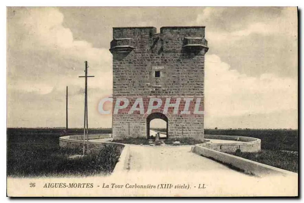 Aigues-Mortes - Ansicht der Carbonnière-Turm (13. Jahrhundert) - LL - Vorderseite
