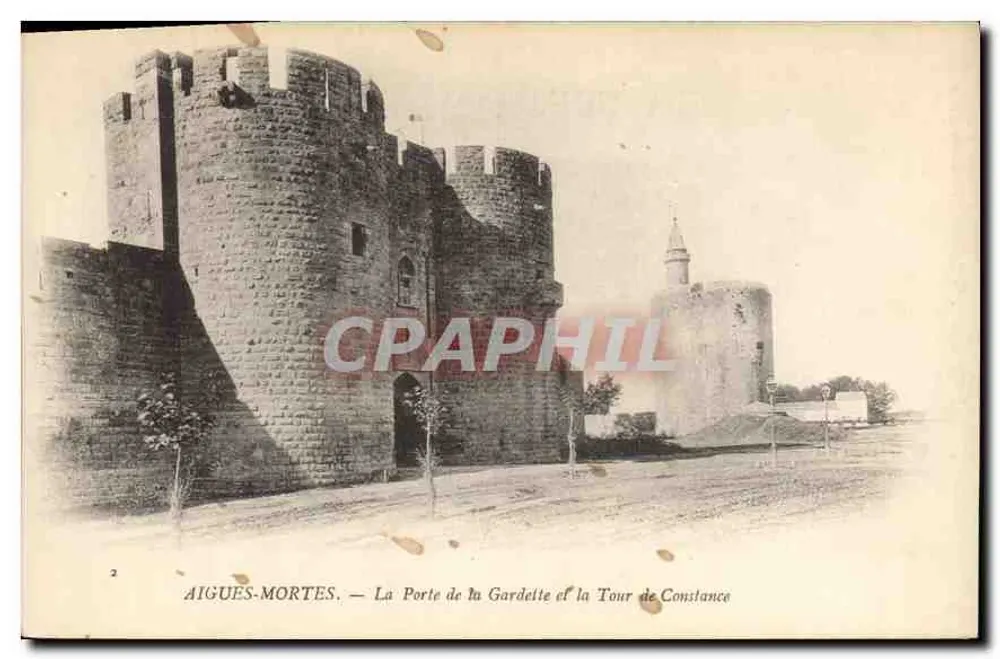 Aigues-Mortes — Die Gardelle-Tür und die Constance-Turm - Vorderseite