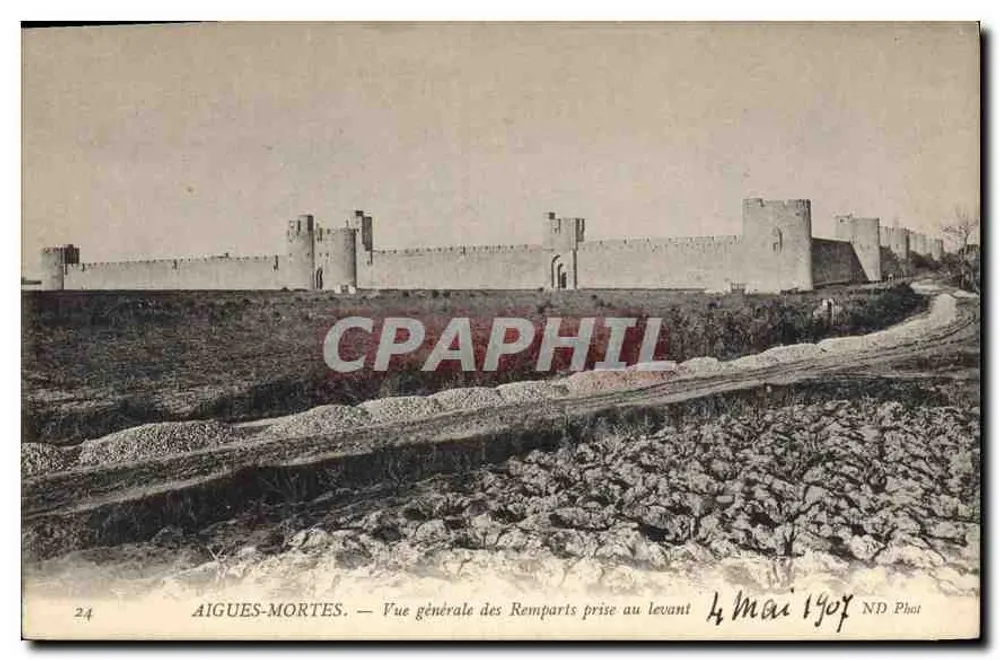 Aigues-Mortes — Allgemeiner Blick auf die Mauern vom Osten — ND Phot, n° 24 - Vorderseite