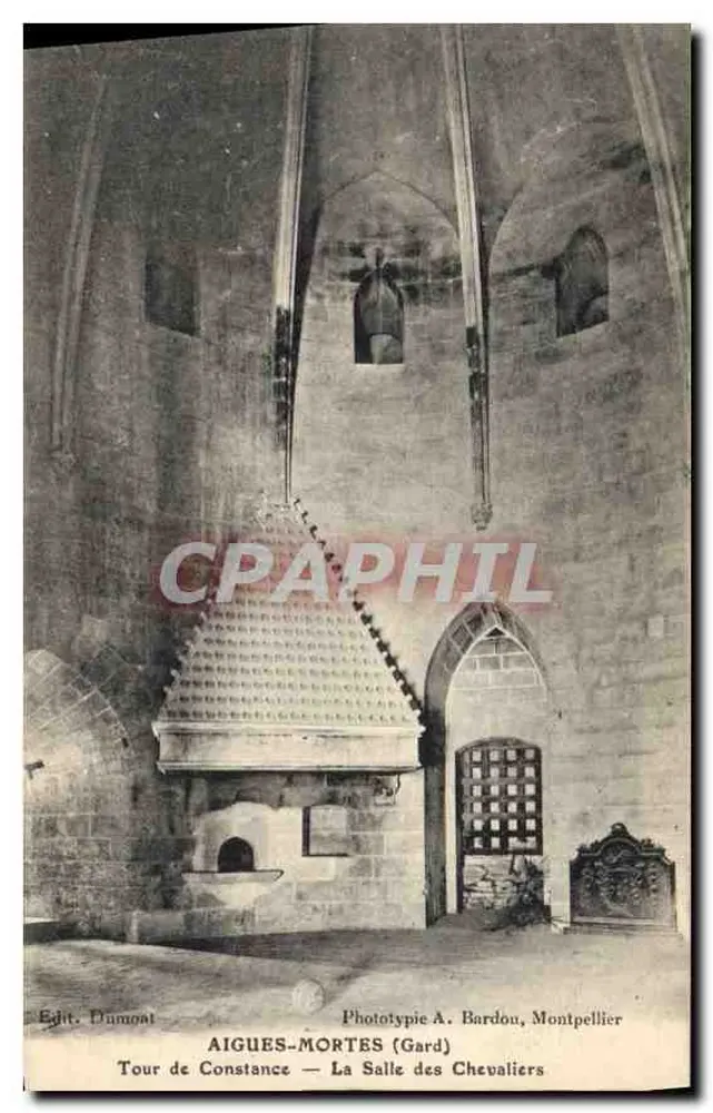 Aigues-Mortes — Turm von Constance — Saal der Ritter — Phototypie A. Bardou, Montpellier - Vorderseite