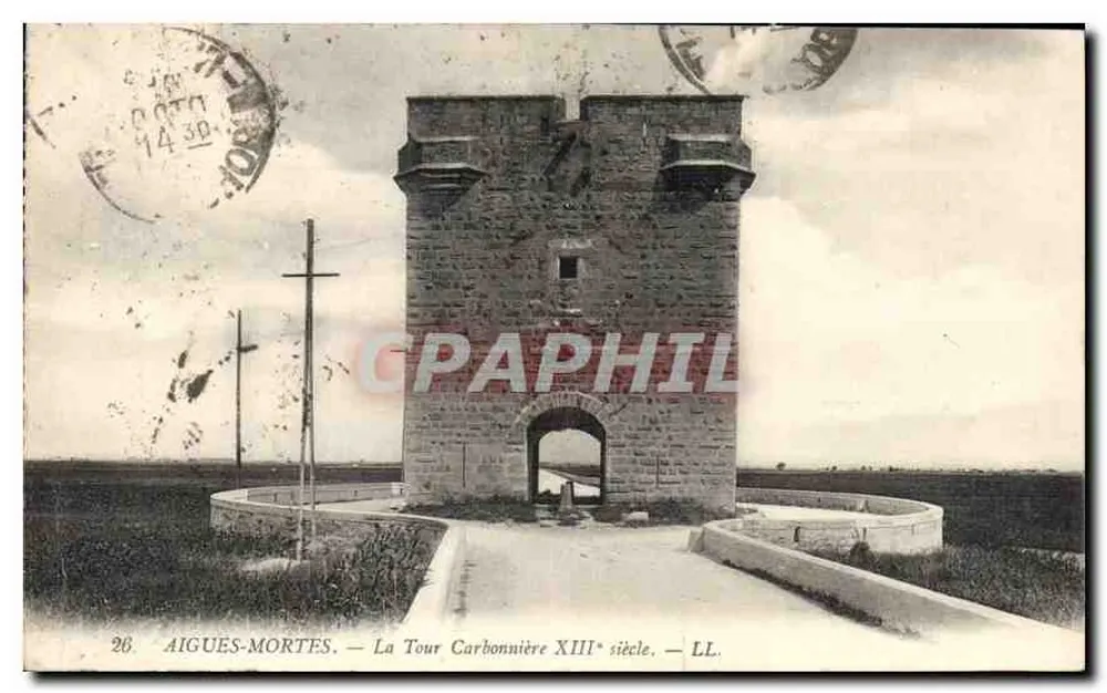 Aigues-Mortes — Die Carbonnière-Turm, 13. Jahrhundert — LL. - Vorderseite