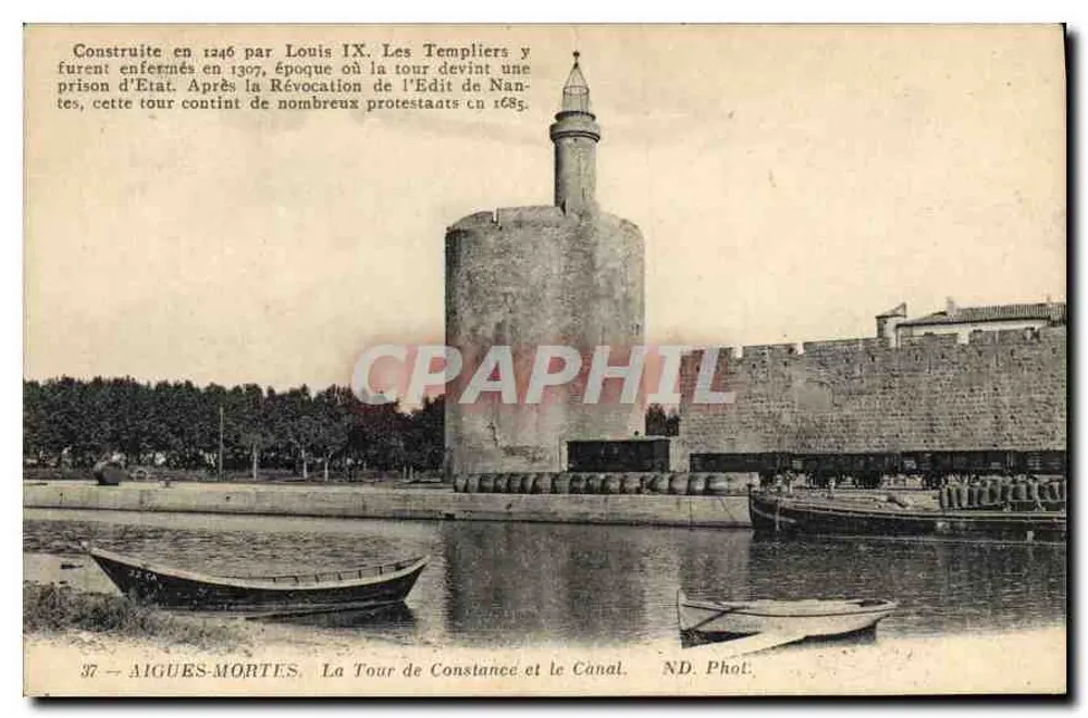 Aigues-Mortes — Die Turm von Constance und der Kanal — ND. Fot. - Vorderseite
