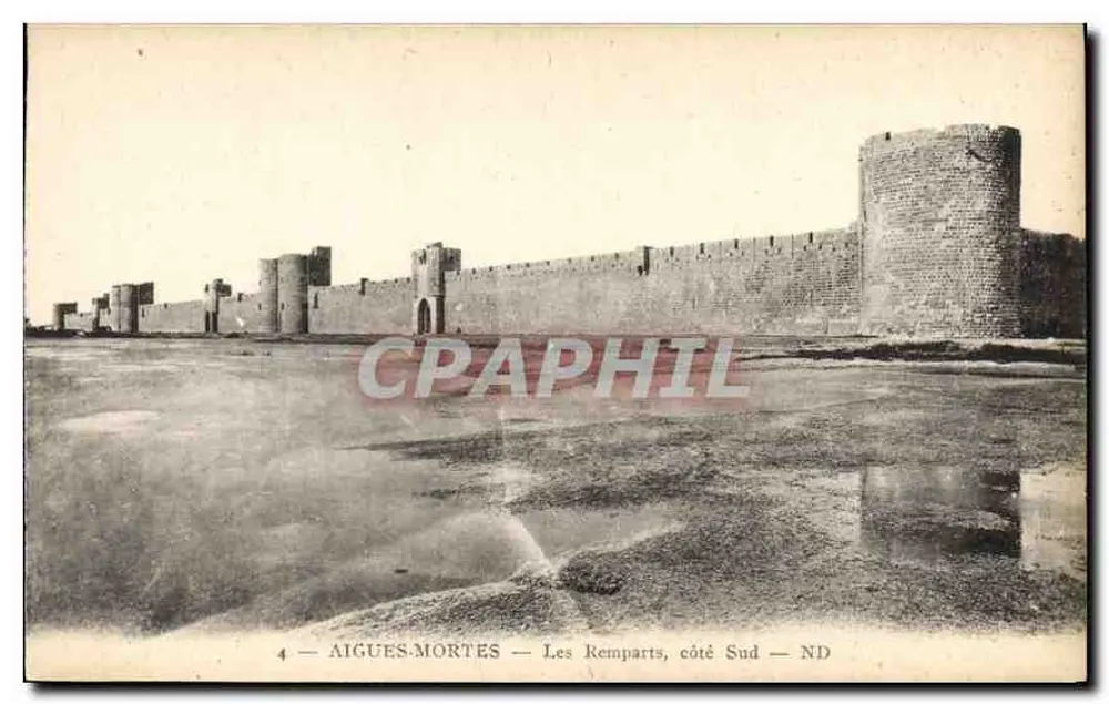 Aigues-Mortes — Die Mauern, Südseite — ND - Vorderseite
