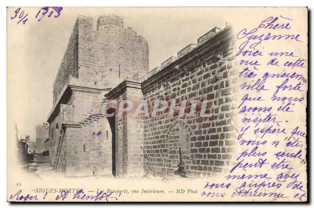 AIGUES-MORTES — Die Mauern, Innenansicht — ND Fotografie - Vorderseite